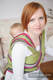 Chusta do noszenia dzieci, tkana splotem skośno-krzyżowym (100% bawełna) - LIMONKA z KHAKI - rozmiar L #babywearing