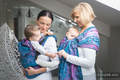 Żakardowa chusta kółkowa do noszenia dzieci, bawełna - DRZEWO MARZEŃ BŁĘKIT Z RÓŻEM - long 2.1m #babywearing