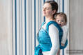 Baby Wrap, Jacquard Weave (100% cotton) - BLUE PRINCESSA - size S #babywearing