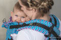 Nosidełko Ergonomiczne z tkaniny żakardowej 100% bawełna , Toddler Size, ZigZag Turkus z Różem - Druga Generacja. #babywearing