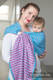 Żakardowa chusta kółkowa do noszenia dzieci, bawełna - ZigZag Turkus z Różem - long 2.1m #babywearing
