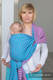 Żakardowa chusta do noszenia dzieci, 100% bawełna - ZIGZAG TURKUS Z RÓŻEM - rozmiar XL (drugi gatunek) #babywearing