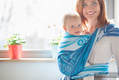 Żakardowa chusta do noszenia dzieci, bawełna - NIEBIESKIE FALE 2.0 - rozmiar  M #babywearing