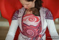 Żakardowa chusta do noszenia dzieci, 100% bawełna - BORDOWE FALE - rozmiar XS #babywearing