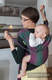 Nosidełko dla dzieci WRAP-TAI MINI, bawełna, splot żakardowy, z kapturkiem, LITTLE LOVE - ORCHIDEA #babywearing
