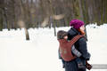 MEI-TAI carrier, broken-twill weave - 100% cotton - with hood, Limited Edition, Mini, CHESTNUT #babywearing
