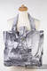 Bolso hecho de tejido de fular (100% algodón) - GALLEONS NEGRO & BLANCO - talla estándar 37 cm x 37 cm #babywearing