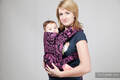 Mei Tai carrier Mini with hood/ jacquard twill / 100% cotton /  Twisted Leaves Purple & Black #babywearing