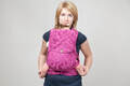 Nosidełko dla dzieci MEI-TAI MINI z kapturkiem, bawełna, splot żakardowy, Zakręcone Liście Puprurowy z Różem #babywearing