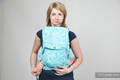 Mei Tai carrier Mini with hood/ jacquard twill / 100% cotton /  Twisted Leaves Turquoise & White #babywearing