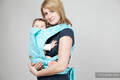 Mei Tai carrier Mini with hood/ jacquard twill / 100% cotton /  Twisted Leaves Turquoise & White #babywearing