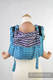 Lenny Buckle Onbuhimo baby carrier, standard size, jacquard weave (100% cotton) - ZIGZAG TURQUOISE & PURPLE #babywearing