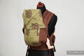 MEI-TAI carrier Toddler, broken-twill weave/jacquard - 100% cotton - with hood,Chestnut with Green&Brown Rose #babywearing