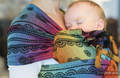 WRAP-TAI portabebé Toddler con capucha/ jacquard sarga/100% algodón/ RAINBOW LACE DARK #babywearing