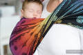 Żakardowa chusta do noszenia dzieci, bawełna - TĘCZOWA KORONKA DARK - rozmiar M #babywearing