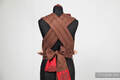 MEI-TAI carrier Toddler, broken-twill weave/jacquard - 100% cotton - with hood,Chestnut with Red&Brown Rose #babywearing