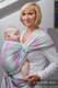 Chusta do noszenia dzieci, tkana splotem jodełkowym, bawełna - MAŁA JODEŁKA IMPRESJA - rozmiar S #babywearing