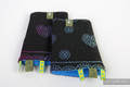 Drool Pads & Reach Straps Set, (60% cotton, 40% polyester) - RAINBOW LACE DARK REVERSE #babywearing
