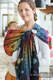 Ringsling, Jacquard Weave (100% cotton), with gathered shoulder - RAINBOW LACE DARK - standard 1.8m #babywearing