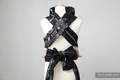 Mei Tai carrier Toddler with hood/ jacquard twill / 100% cotton /  Speed Black & White #babywearing
