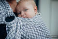 Żakardowa chusta kółkowa do noszenia dzieci, 60% bawełna 40% len, ramię bez zakładek - MAŁA PEPITKA - long 2.1m #babywearing
