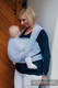 Żakardowa chusta do noszenia dzieci, 60% bawełna , 28% wełna merino, 8% jedwab, 4% kaszmir - LITTLE LOVE - LETNIE NIEBO - rozmiar M #babywearing