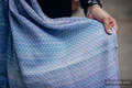 Baby Wrap, Jacquard Weave (60% cotton, 28% merino wool, 8% silk, 4% cashmere) - LITTLE LOVE - SUMMER SKY - size XS #babywearing
