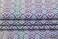Baby Wrap, Jacquard Weave (60% cotton, 28% merino wool, 8% silk, 4% cashmere) - LITTLE LOVE - SUMMER SKY - size XS #babywearing