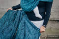 Żakardowa chusta do noszenia dzieci, bawełna - ENIGMA NIEBIESKA - rozmiar L #babywearing