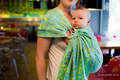 Ringsling, Jacquard Weave (100% cotton) - Twisted Leaves Turquoise & Yellow - long 2.1m #babywearing