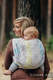 Baby Wrap, Jacquard Weave (80% cotton, 17% merino wool, 2% silk, 1% cashmere) - DAISY PETALS - size XS #babywearing