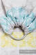Bandolera de anillas, tejido Jacquard (80% algodón, 17% lana merino, 2% seda, 1% cachemira) - con plegado simple - DAISY PETALS - long 2.1m #babywearing