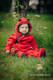 Bear Romper - size 92 -  red with Little Herringbone Imagination Dark (grade B) #babywearing
