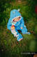 Bear Romper - size 86 -  turquoise with Little Herringbone Impression (grade B) #babywearing