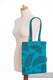 Shopping bag made of wrap fabric (100% cotton) - FEATHERS TURQUOISE & BLACK Reverse #babywearing