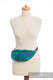 Waist Bag made of woven fabric, (100% cotton) - FEATHERS TURQUOISE & BLACK Reverse #babywearing