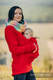 Fleece Tragepullover - Größe M - rot mit Little Herringbone Imagination (grad B) #babywearing