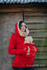 Polarowa bluza do noszenia dzieci - rozmiar XXL - czerwona z Małą Jodełką Wyobraźnią (drugi gatunek) #babywearing