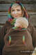 Fleece Babywearing Sweatshirt - size S - brown with Little Herringbone Imagination Dark (grade B) #babywearing