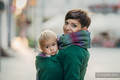 Fleece Babywearing Sweatshirt - size S - dark green with Little Herringbone Impression Dark #babywearing