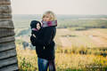 Fleece Tragepullover - Größe XL - schwarz mit Little Herringbone Inspiration (grad B) #babywearing