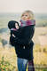 Fleece Tragepullover - Größe S - schwarz mit Little Herringbone Inspiration (grad B) #babywearing