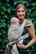 Baby Wrap, Jacquard Weave (60% cotton, 20% merino wool, 12% silk, 8% hemp) - FOREST BUBO OWLS - size XL #babywearing