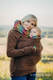 Fleece Tragepullover - Größe M - braun mit Little Herringbone Imagination Dark (grad B) #babywearing
