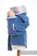 Polarowa bluza do noszenia dzieci - rozmiar L - niebieska z Małą Jodełką Impresją #babywearing