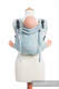Nosidło Klamrowe ONBUHIMO z tkaniny żakardowej (60% Bawełna 28% Len 12% Jedwab Tussah), rozmiar Standard - ZAKRĘCONE LIŚCIE SZARY Z TURKUSEM #babywearing