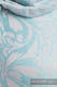Nosidło Klamrowe ONBUHIMO z tkaniny żakardowej (60% Bawełna 28% Len 12% Jedwab Tussah), rozmiar Standard - ZAKRĘCONE LIŚCIE SZARY Z TURKUSEM #babywearing