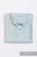 Bandolera de anillas, tejido Jacquard (60% algodón, 28% lino, 12% seda tusor) - TWISTED LEAVES GRIS & TURQUESA  - long 2.1m #babywearing
