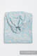 Bandolera de anillas, tejido Jacquard (60% algodón, 28% lino, 12% seda tusor) - con plegado simple - TWISTED LEAVES GRIS & TURQUESA - long 2.1m #babywearing