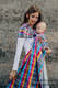 Chusta kółkowa do noszenia dzieci, tkana splotem jodełkowym, bawełna, ramię bez zakładek - MAŁA JODEŁKA ŚWIATŁA MIASTA  - long 2.1m #babywearing